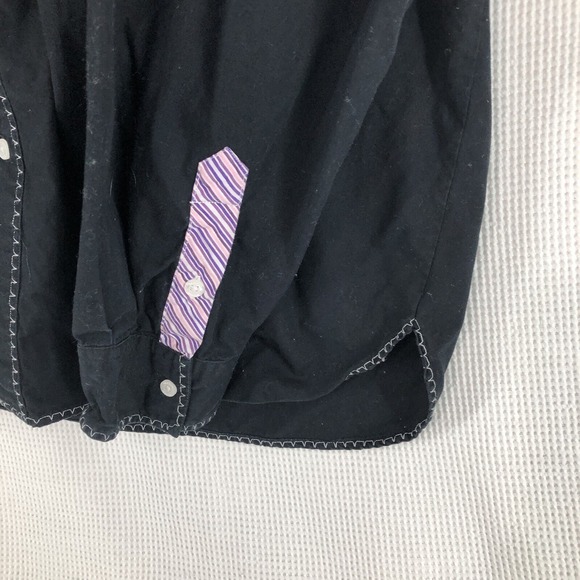 Akademiks shirt men's large black accent stitching split side hiphop - Picture 4 of 7